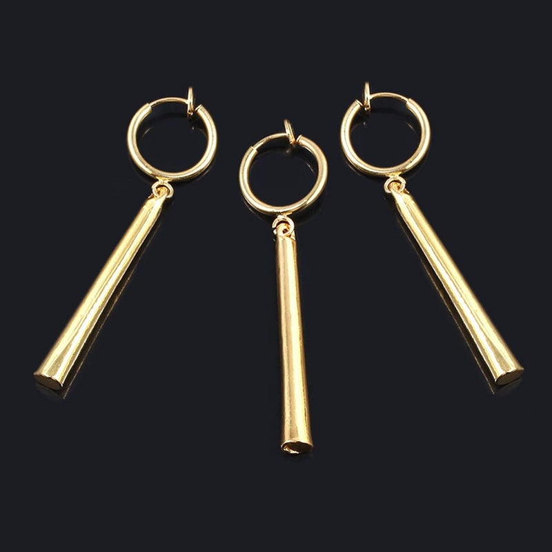 XHBTS One P. Earrings - Gold Clip On Anime Cosplay Earrings for Anime Lovers 3 Set with Mini Cloth and Mini Box(Clip on) - Image 4